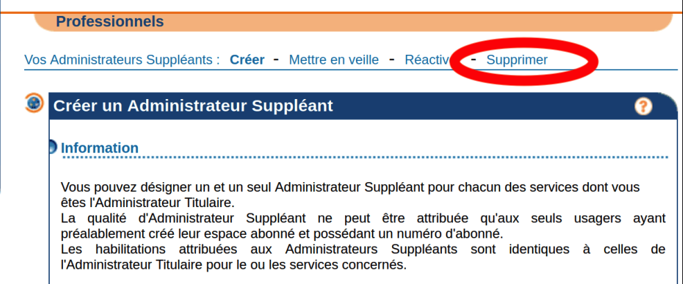 Mettre en veille ou supprimer un suppléant