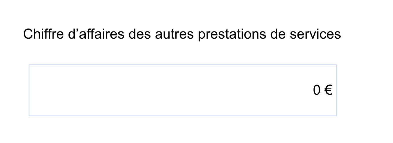 Chiffre d’affaires des autres prestations de services