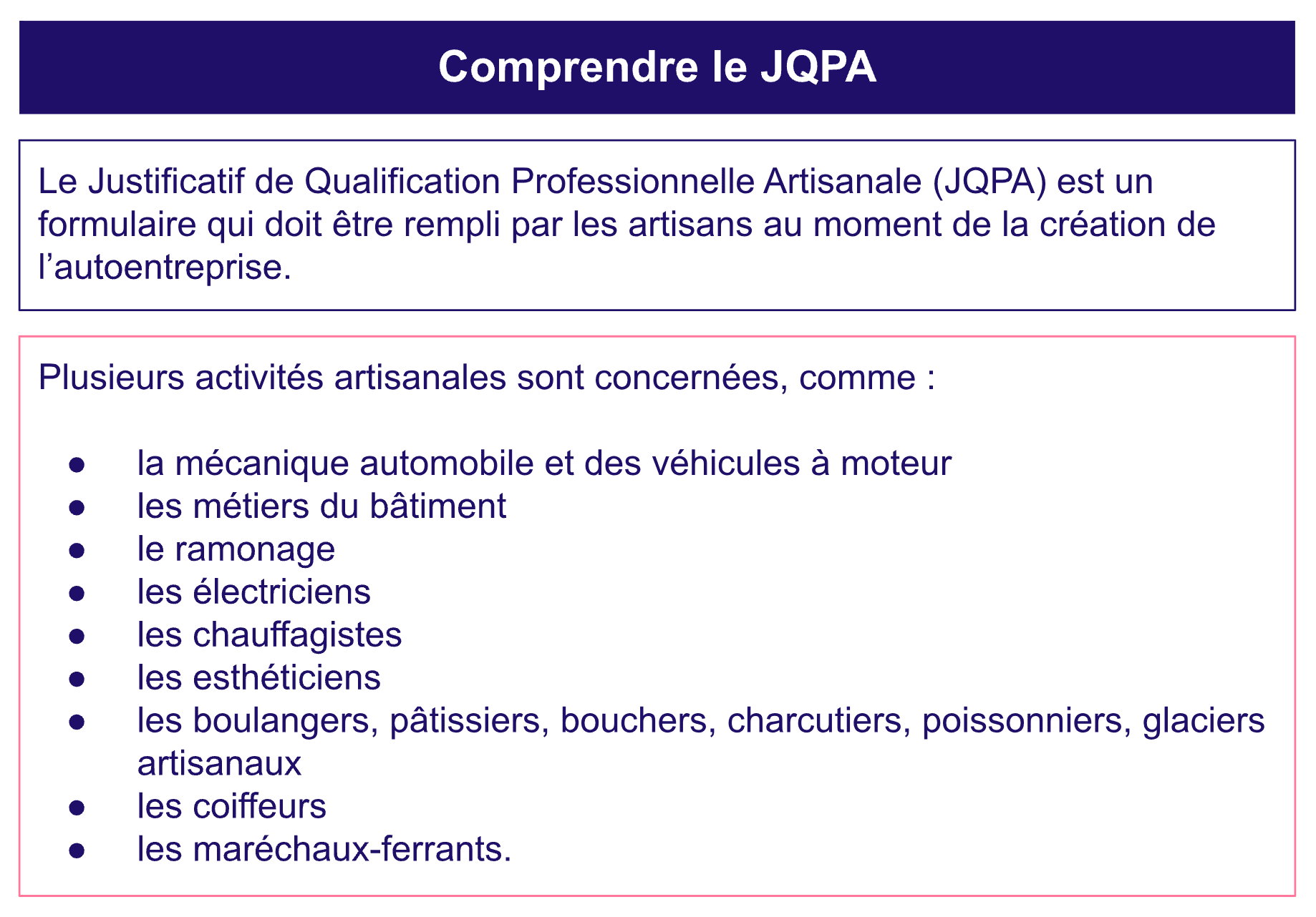 Comprendre le JQPA des autoentrepreneurs dans l’artisanal